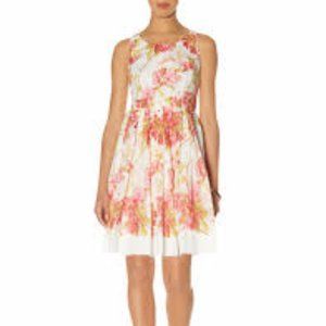 The Limited Bold White Pink Floral Dress NWT